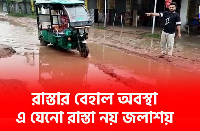 রাস্তার বেহাল দশা । Bad condition of the road